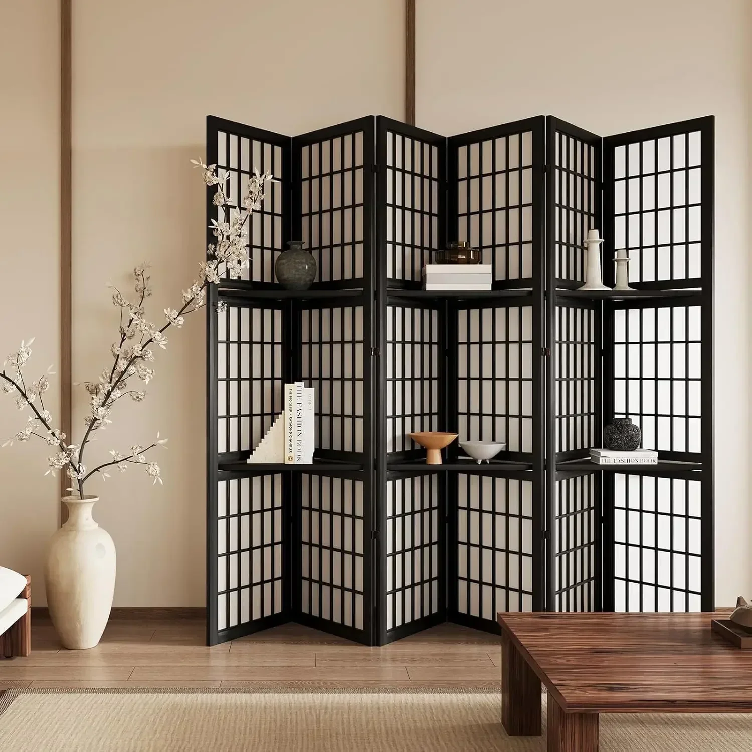 Shoji Screen Divider - Divisor de Habitaciones Plegable de 6